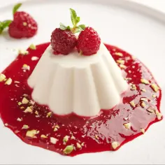 Panna cotta z malinami i pistacjami. Jak rozpuścić żelatynę w gorącej wodzie? Ten deser to dowód, że to proste!