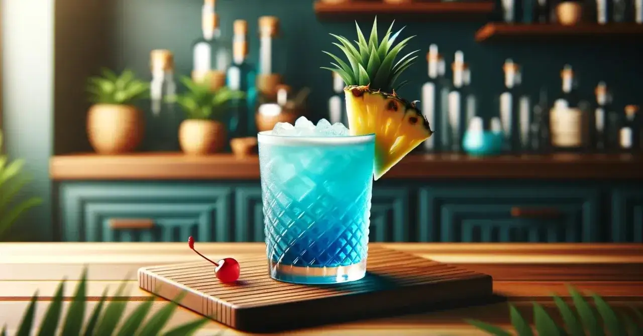 Zdjęcie Pyszny drink z sokiem bananowym i blue curacao, który musisz spróbować